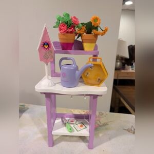 American Girl Gardening Shelf with Accessories